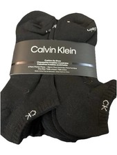 Calvin Klein Cushion No Show Socks 6 Pairs One Size 7-12 Black Comfort Stretch