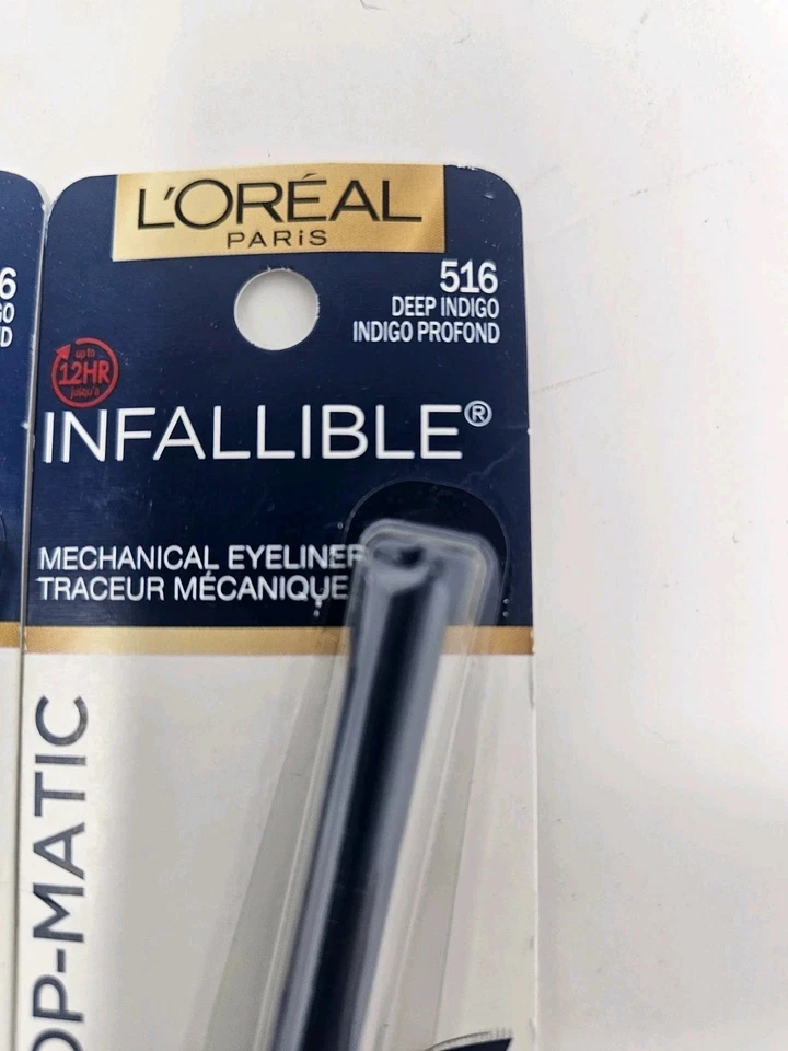 Paquete de 2 delineadores de ojos mecánicos L'Oreal infalibles Never Fail #516 índigo profundo Foto 3 de 4