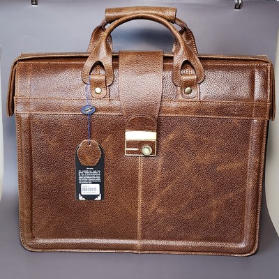 NEW AmeriLeather Genuine Brown Leather Executive Laptop Briefcase