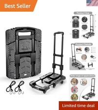 Folding Hand Truck 500lbs, Portable Heavy Duty Dolly Cart, 6 Wheels Collapsib...