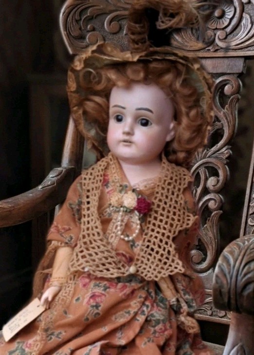 HTF 23" German Bisque Shoulder Head Doll Johannes Kestner (J.D.K) Dep. 8 154