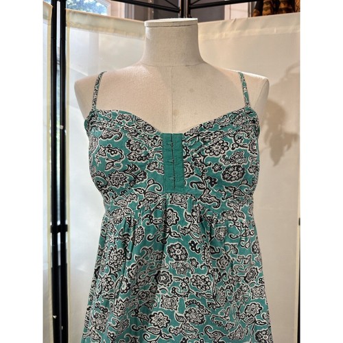 Billabong Sundress Green Black White Floral Sz L Mini - 第 3/6 張圖片