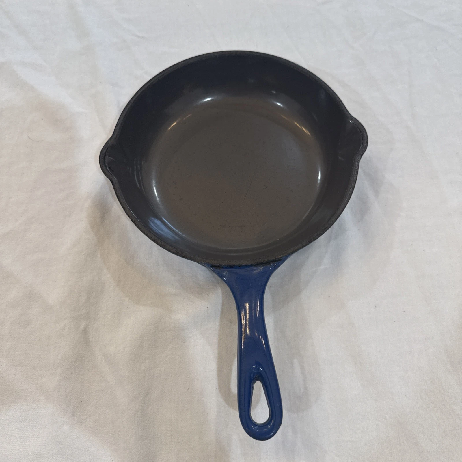 Le Creuset #20 Cast Iron Blue Enameled 7 1/2" Skillet Frying Pan Made France