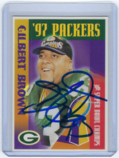 1997 PACKERS Gilbert Brown signed card Packers Police #10 AUTO Autographed SB 31
