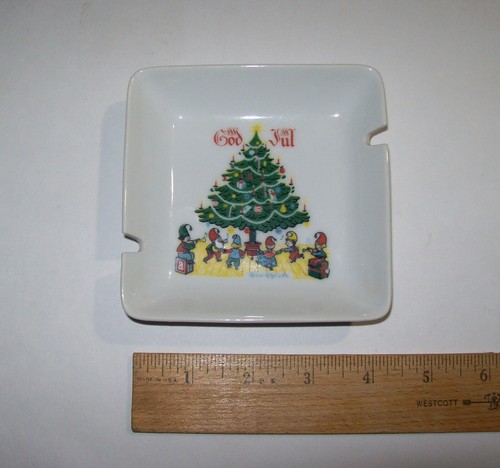 Vintage Mid Century Swedish Berggren MERRY CHRISTMAS God Jul Ashtray - Picture 3 of 10