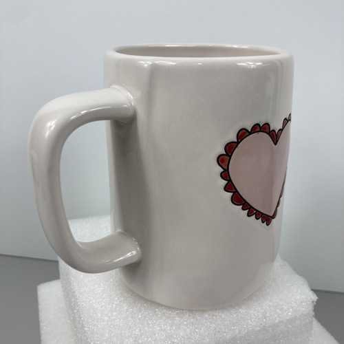 Rae Dunn Be Mine Coffee Mug Cup Valentine's Day Heart 2-Sided Magenta Artisan - Picture 6 of 16