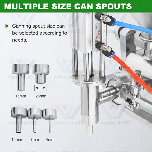 1000-5000ml Pneumatic Bottle Filler 80L Hopper Liquid Paste Filling Machine - Picture 9 of 13