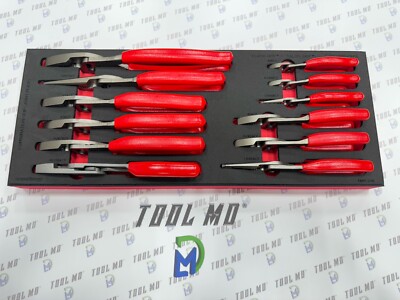 Snap-on Tools USA NEW RED 12pc Master Slip Joint Pliers Foam Set