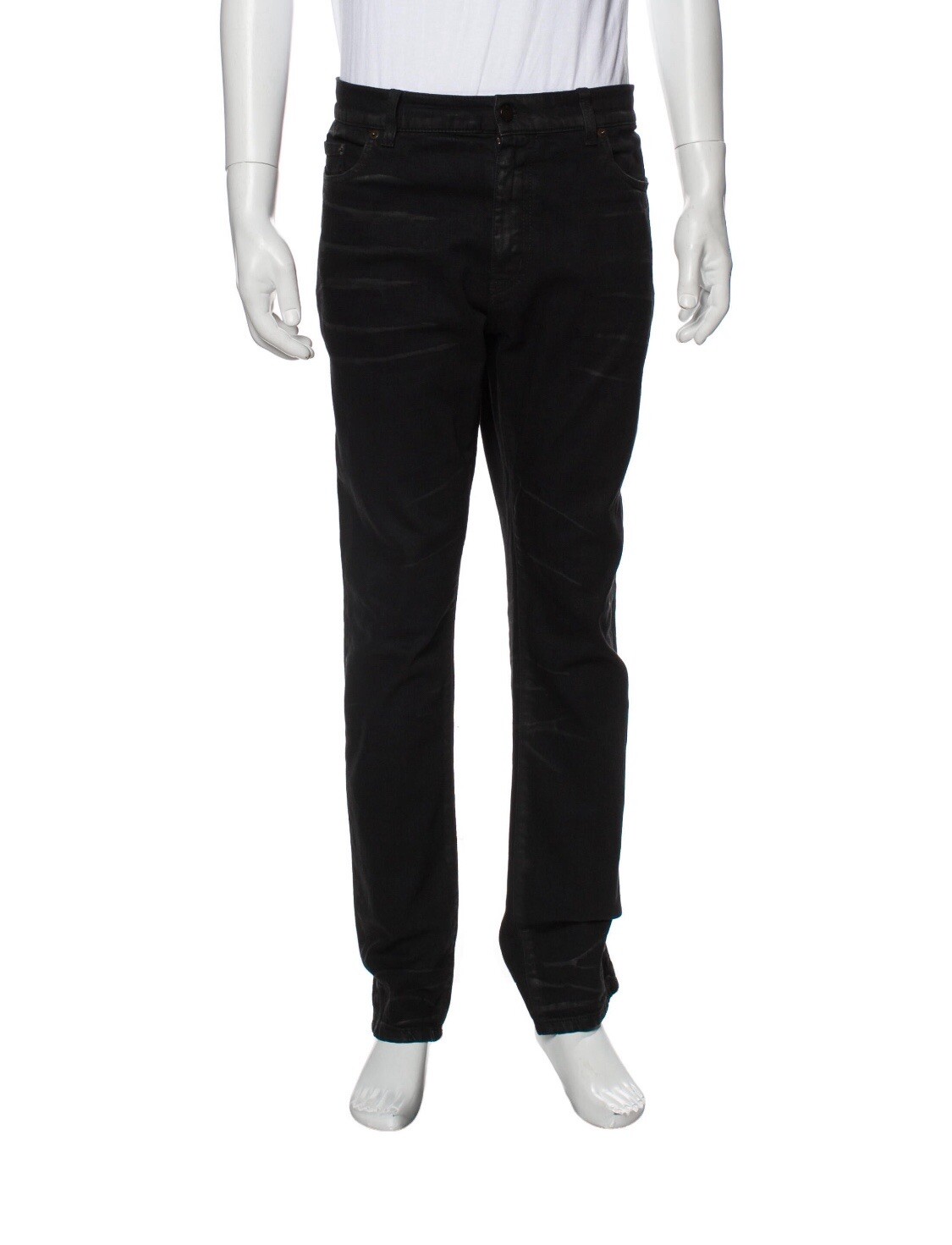 ?️ Jeans SAINT LAURENT Paris D21 Nero SKINNY Taglia 36 Uomo