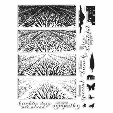 Hero Arts CM410 LAVENDER FIELD Color Layering HEROSCAPE 6x8 Clear Stamp Set