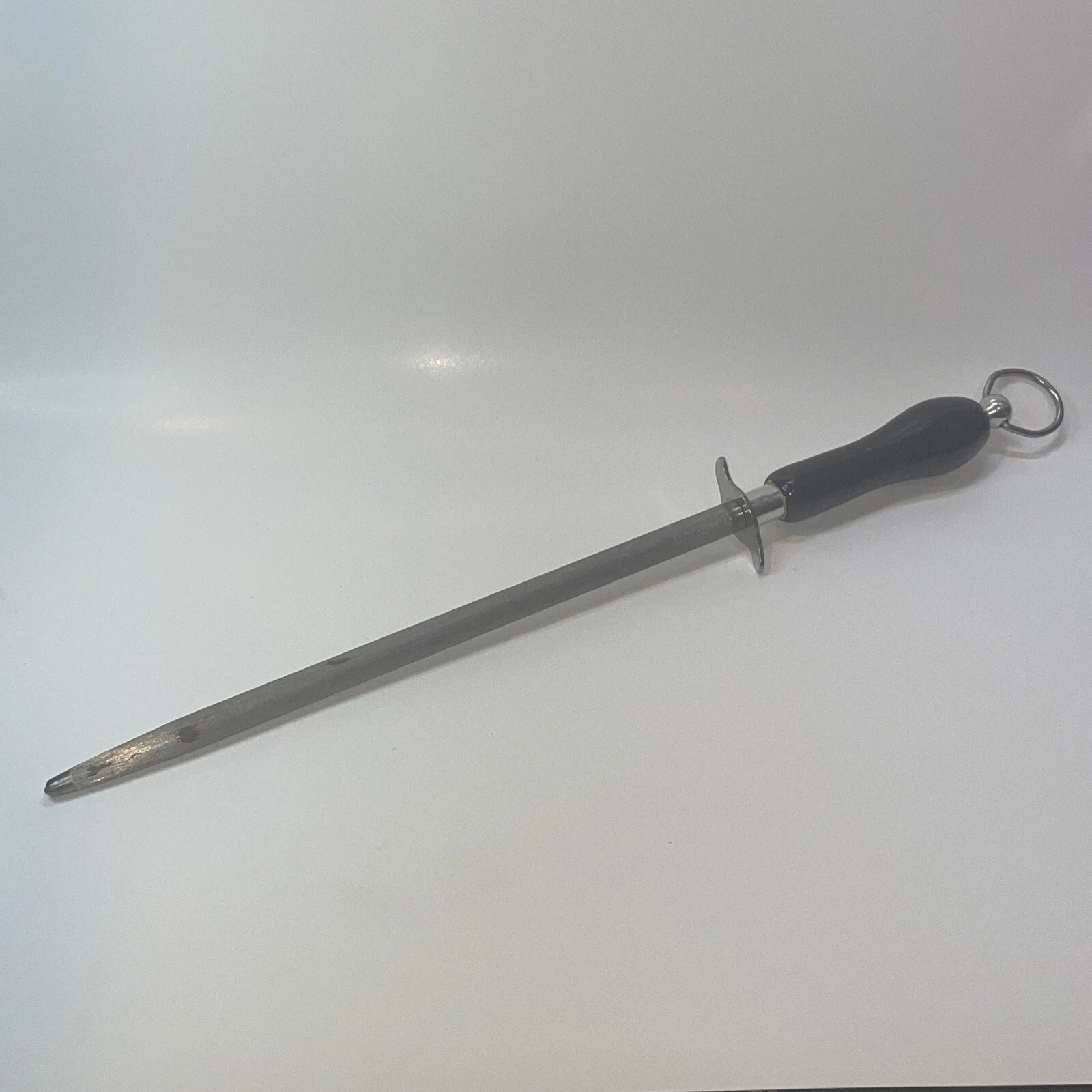 Vtg Rowoco Knife Steel Honing Rod Fischer France Sharpening Tool 17” Wood Handle
Opens in a new wind