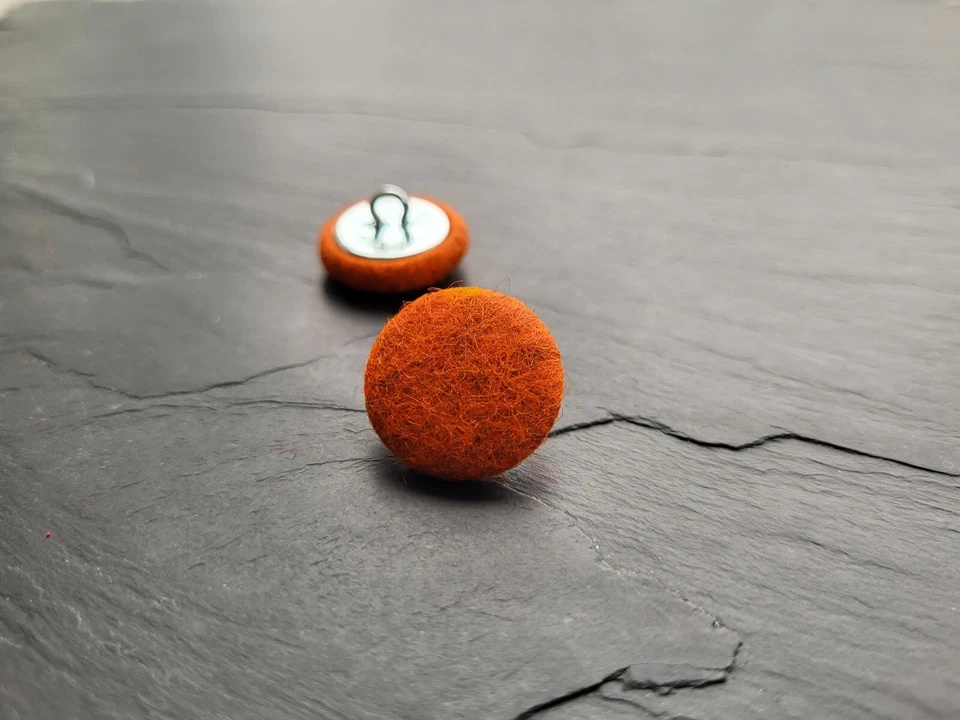 100% Wool Felt Orange & Yellow Fabric Covered 14, 19, 23, 25 or 31mm 80+ colours - Image 3 of 4