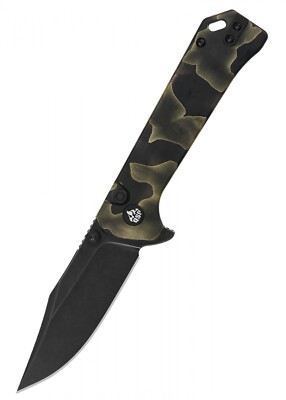 Taschenmesser QSP Grebe Button Lock, Noble Raffir Resin Griff - Folder