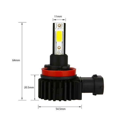 H11+H11 LED Headlights Bulbs Kit Super Bright 6000K for Nissan Sentra 2013-2018 - Picture 10 of 12