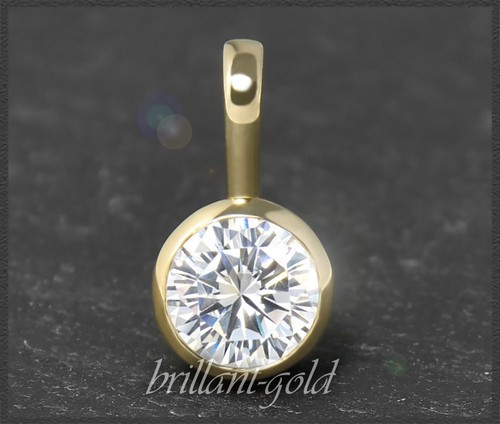Lupenreiner Brillant Anhänger aus 585 Gold; Diamant mit 0,61ct in 14K Gelbgold