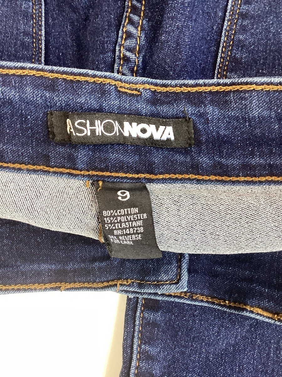 Fashion Nova Womens Junior Size 9 Jeans Cotton Comfort Dark Wash