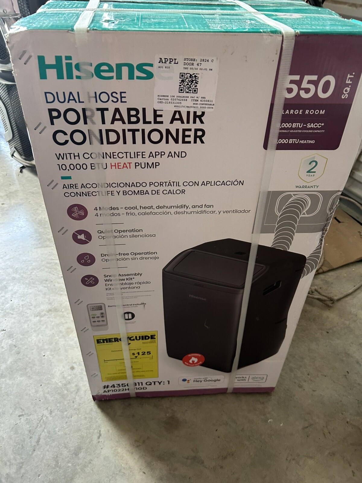 Hisense AP70020HR1GD 10 000 BTU Portable Air Conditioner Gray 819130026985 eBay