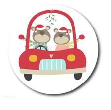 Cute Christmas Bears Car Scrapbook Stickers Holiday Labels Envelope Seals