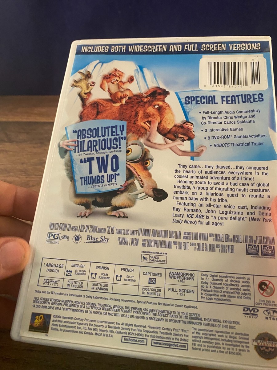 Ice Age DVD Widescreen & Fullscreen Versions | eBay