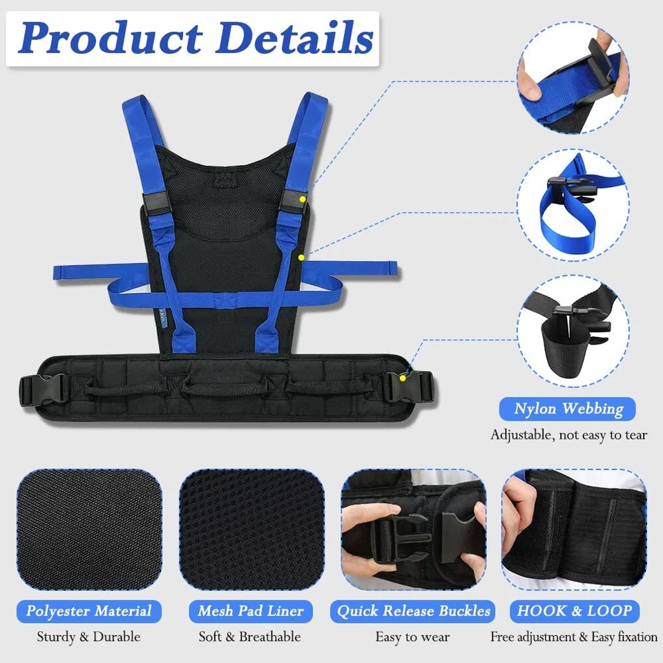 老年人步态带转移皮带步态带带手柄提升支撑辅助工具 — 第 3/4 张图片