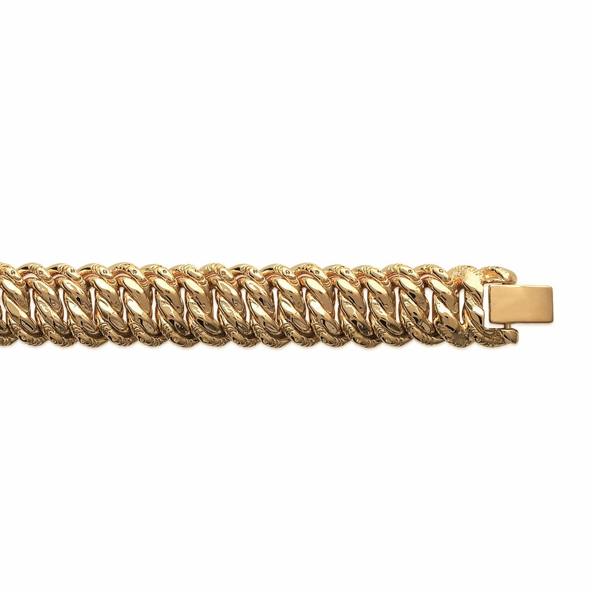 Bracelet Maille Vintage Plaqué Or Jaune - Années 1970 - Occasion - Style Manchette