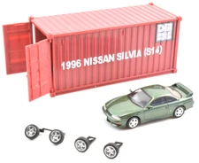 BM Creations x Diecast Masters 1996 Nissan Silvia S14 - Green - RHD 1:64 Car