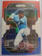2022 Prizm Vidal Brujan #252 RC Red White & Blue Rookie Tampa Bay Rays