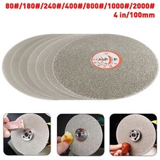 4" 100mm 80-2000# Diamond Coated Flat Lap Wheel Lapidary Grinding Polishing Disc