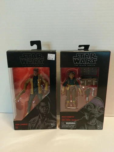 Star Wars the black series Finn #01 2015 & Max Kanata #49 2017 action figures Ne