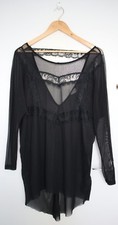Women's PINS AND NEEDLES at URBAN OUTFITTERS sheer black dress/tunic Size S