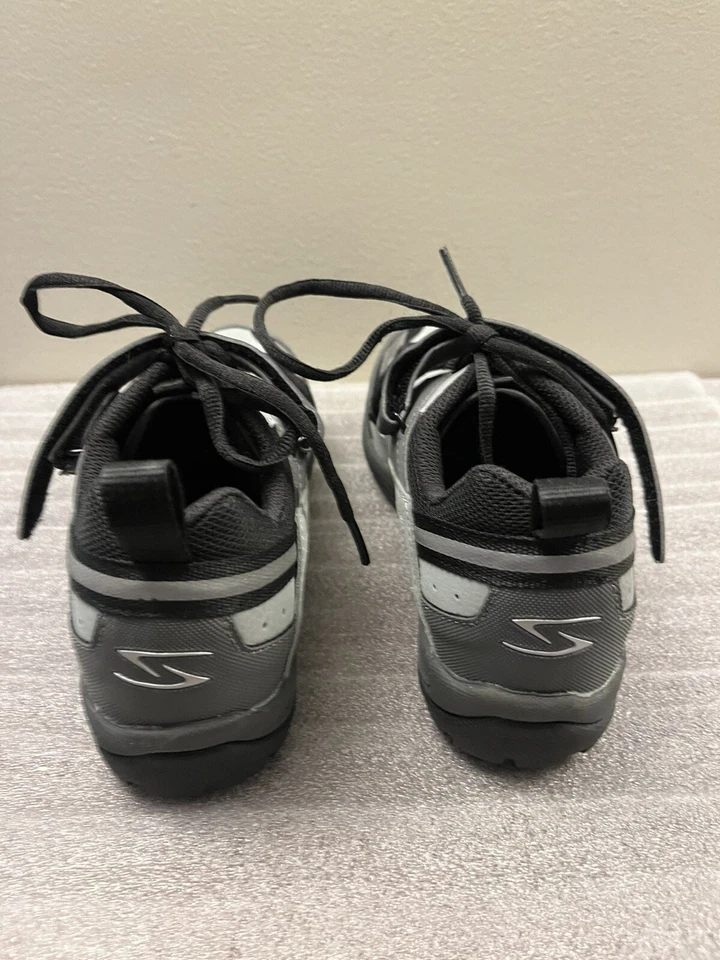 Serfas Black Gray Cycling Shoes 2 Bolt Lace Up Hook Loop Men's Size 7.5 / 39 - Image 4 of 4