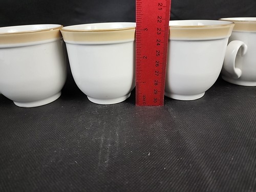 Crowning Fashion Johann Haviland Beige Rimmed Coffee Cups Mugs Lot-4 No saucers - Picture 13 of 13
