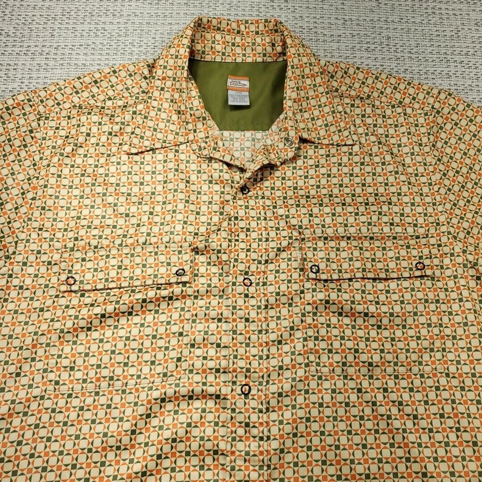 Camisa De Colección No Fear Snap Up Para Hombres Grande Naranja Verde Campamento Patinador Motocross Foto 4 de 4