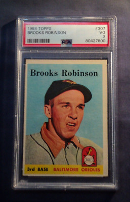 1958 Topps #307 Brooks Robinson Baltimore Orioles PSA 3 VG AUCT#10974