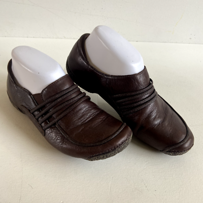 Clarks Artisan Womens Shoes Size Slip On Straps Brown Leather