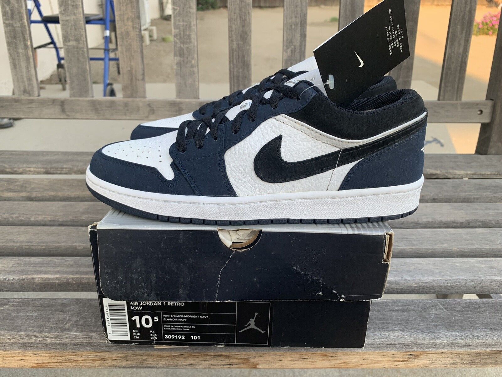 2004 DS Nike Jordan 1 Retro Low WHITE/NAVY Rare Sz 10.5 DIOR Travis OG  Fragment