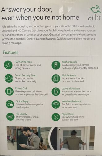 Arlo Smart Home Pro HD Camera Plus Audio Doorbell and Chime System - Picture 2 of 5
