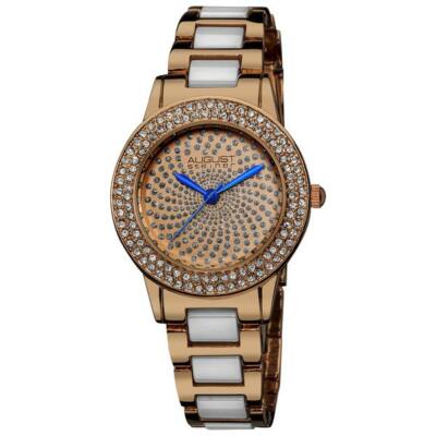 August Steiner AS8052RG Kristall Glitz Keramik Link Armband Damenuhr