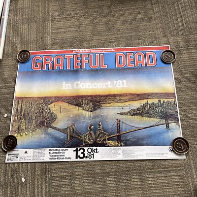 197 1981 Grateful Dead Tour Promo Poster West Germany Original 24