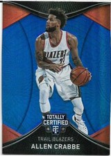 2016-17 TOTALLY CERTIFIED BLUE #10 ALLEN CRABBE 38/99 PORTLAND TRAIL BLAZERS