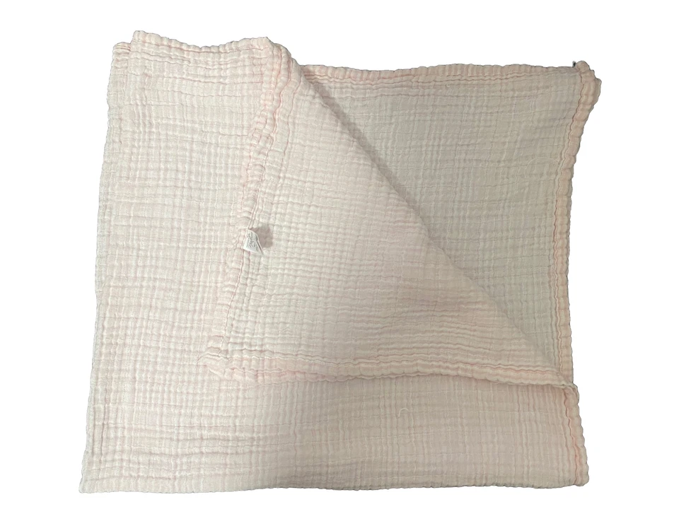 Manta de recepción de bebé de algodón orgánico TOUCHED BY NATURE muselina rosa 46"X46" Foto 2 de 4