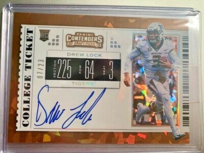 2019 Contenders Draft - Drew Lock ( Missouri ) #110 Rookie Auto Cracked Ice /23