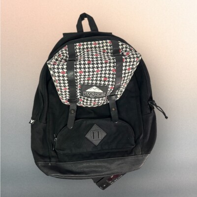 black and white backpack jansport SuperBreak Plus with Padded 15-inch Laptop Sleeve Integrated Bottle Pocket - Spacious and Durable Daypack for Work and Travel at school JanSport High Stakes Backpack, White/Black