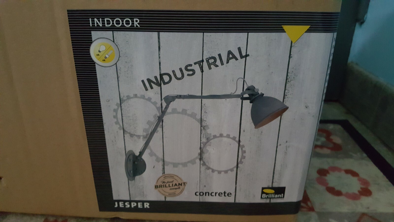 Applique murale industrielle jesper luminaire vintage gris béton e27 salon