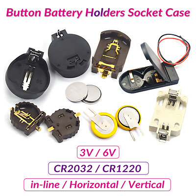 CR2032/CR1220 Button Coin Cell Battery Socket Holder Case With On / Off ...