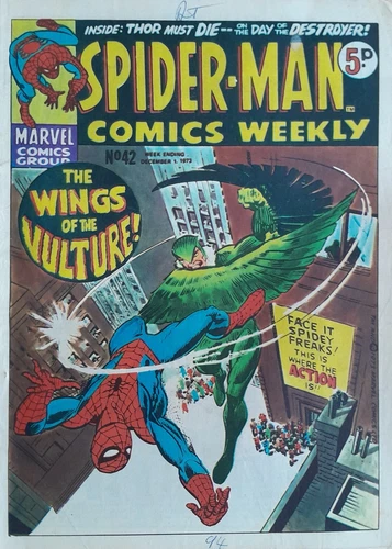 SPIDER-MAN COMICS WEEKLY No. 42 Dec. 1st 1973 Vintage UK Marvel Comic Book VGC