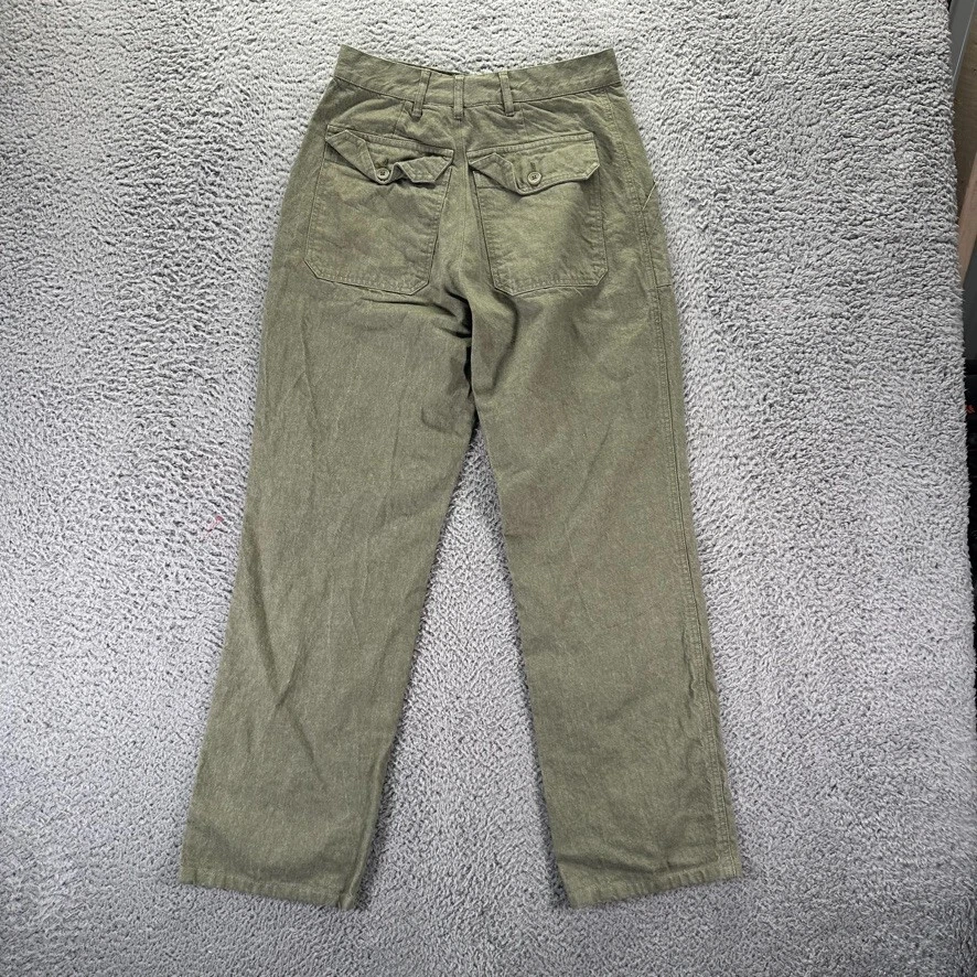 Pantalones chinos Djerf Avenue para mujer 28X29 verde recto algodón orgánico tiro alto Foto 3 de 4