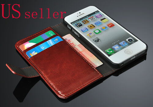 Luxury Flip Case PU Leather Cover Card Slot Wallet Case Various Mobile Phones - Picture 6 of 24