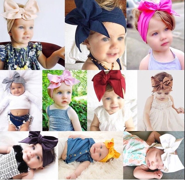10Pcs Toddler Infant Baby Girl Bow Headband Hair Band Girls Accessories
