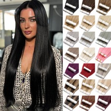 Invisible Thick Tape In Real Remy Human Hair Extensions Skin Weft Full Head 150G